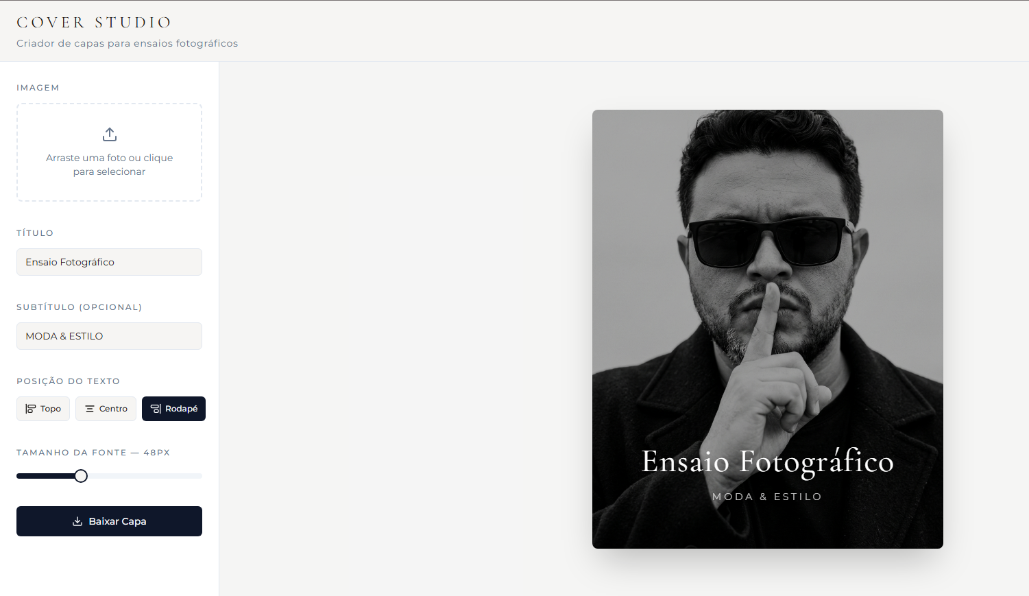 Criador de Capas